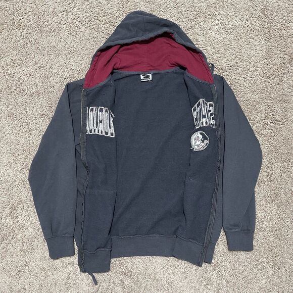 Florida State Seminoles Hoodie Mens Medium Charcoal Full Zip Jacket Embroidered - Picture 5 of 8